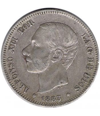 2 Pesetas Plata 1883 *83 Alfonso XII MS M.  - 1