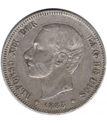 2 Pesetas Plata 1883 *83 Alfonso XII MS M.