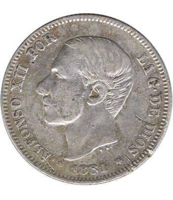 2 Pesetas Plata 1881 *81 Alfonso XII MS M.