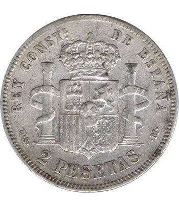 2 Pesetas Plata 1881 *81 Alfonso XII MS M.