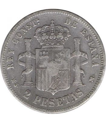 2 Pesetas Plata 1883 *83 Alfonso XII MS M.