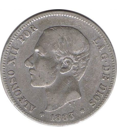 2 Pesetas Plata 1883 *83 Alfonso XII MS M.