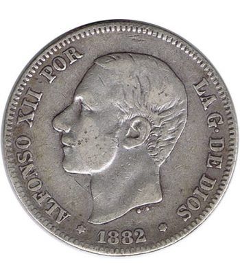 2 Pesetas Plata 1882 *82 Alfonso XII MS M.