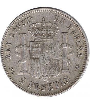 2 Pesetas Plata 1882 *82 Alfonso XII MS M.