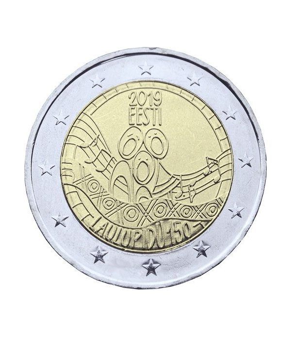 moneda conmemorativa 2 euros Estonia 2019 Festival Música.
