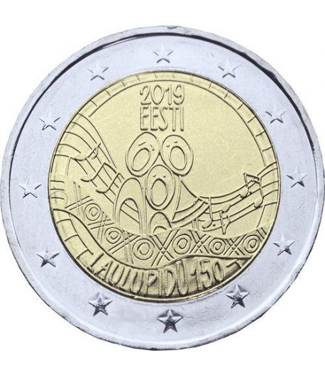 moneda conmemorativa 2 euros Estonia 2019 Festival Música.