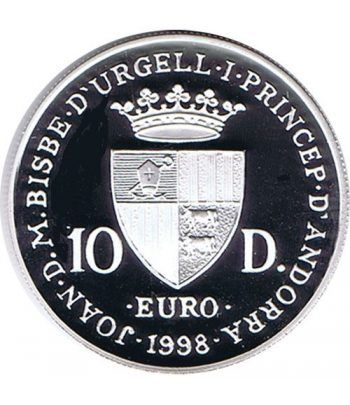 Moneda de plata 10 Diners Andorra 1998 Derechos Humanos.