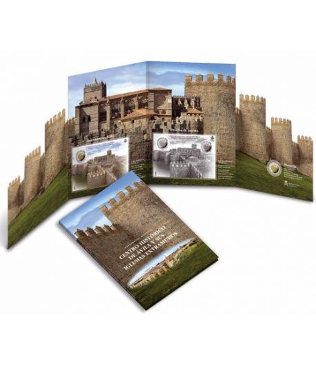 Carpeta 2019 moneda de 2 euros y sellos Murallas de Ávila - 1 Carpeta 2019 moneda de 2 euros y sellos Murallas de Ávila - 1