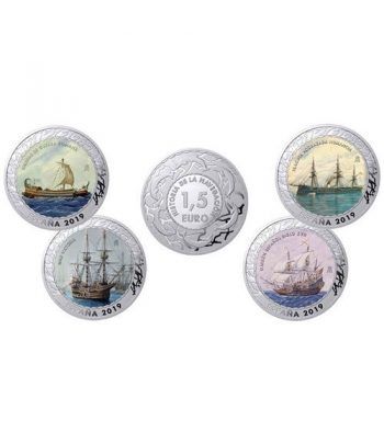 Monedas 2019 Historia de la Navegación IV. 4 monedas.  - 1