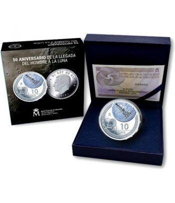 Moneda 2019 50 Aniversario Llegada a la Luna. 10 euros Plata