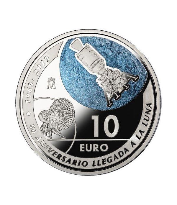 Moneda 2019 50 Aniversario Llegada a la Luna. 10 euros Plata