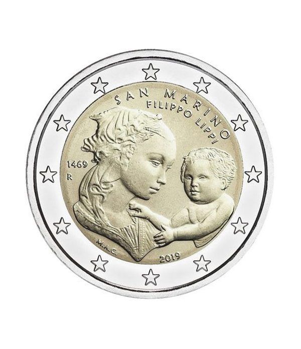 moneda conmemorativa 2 euros San Marino 2019 Filippo Lippi