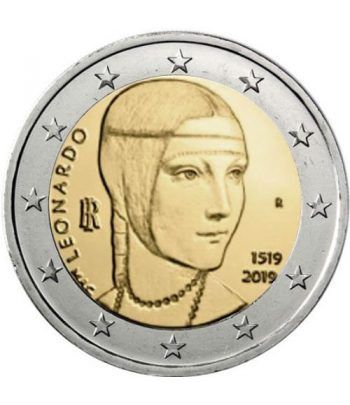 moneda conmemorativa 2 euros Italia 2019 Da Vinci.  - 2