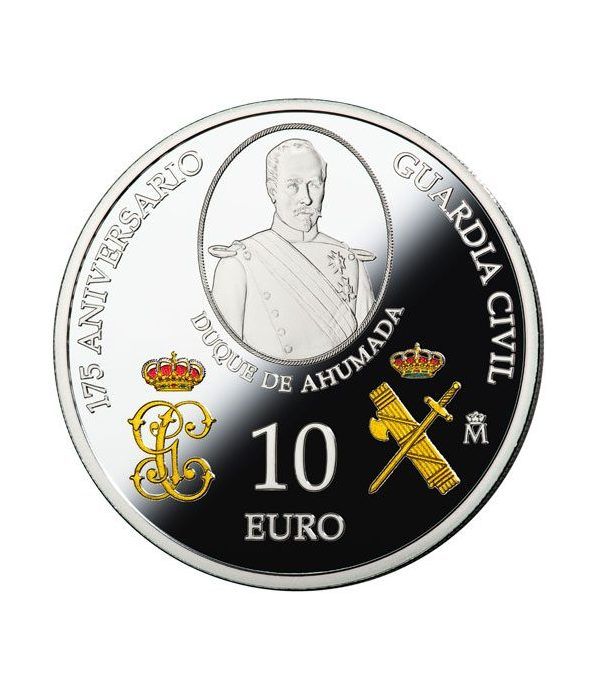 Moneda 2019 175 Aniversario Guardia Civil. 10 euros. Plata  - 2