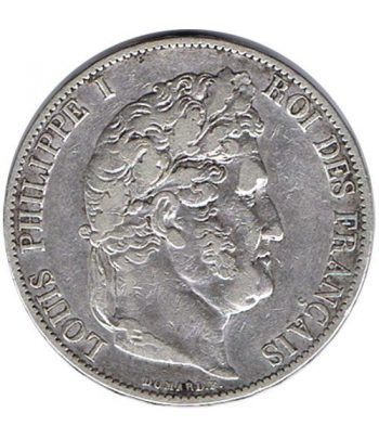 Moneda de plata 5 Francos Francia 1846 A Felipe I.