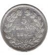 Moneda de plata 5 Francos Francia 1842 BB Felipe I.
