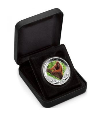 Moneda onza de plata 1$ Tuvalu Orangutan 2011.