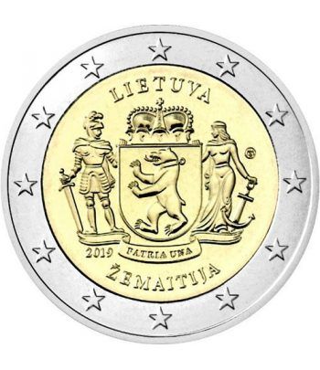 moneda conmemorativa 2 euros Lituania 2019 Samogitia.  - 2