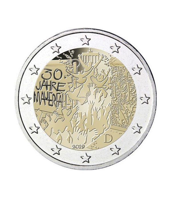 moneda conmemorativa 2 euros Alemania 2019 (5) Muro Berlín  - 2