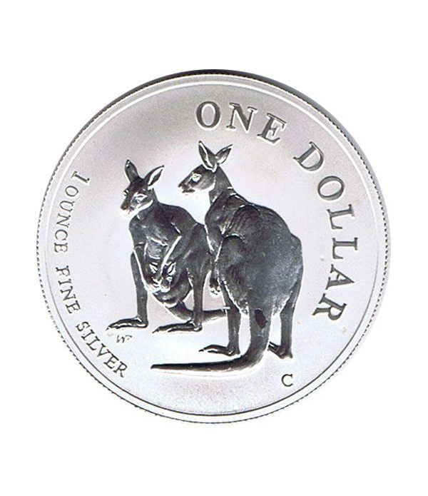 Moneda onza de plata 1$ Australia Canguro 1999  - 2