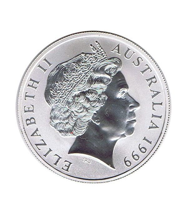 Moneda onza de plata 1$ Australia Canguro 1999  - 4