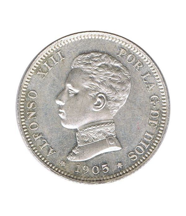 2 Pesetas Plata 1905 *05 Alfonso XIII SM V. SC.