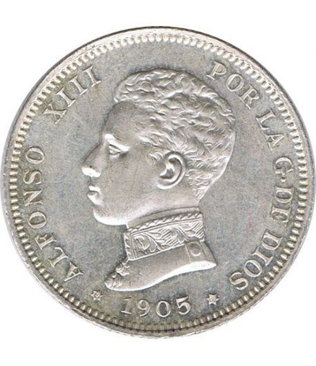 2 Pesetas Plata 1905 *05 Alfonso XIII SM V. SC.