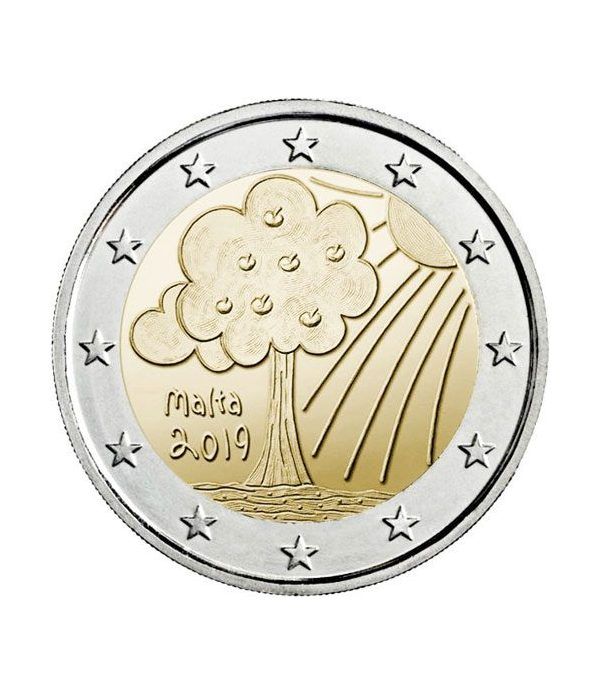 moneda conmemorativa 2 euros Malta 2019 Naturaleza.