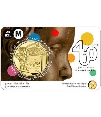 moneda Belgica 2.5 Euros 2019 400 años del Manneken Pis  - 1