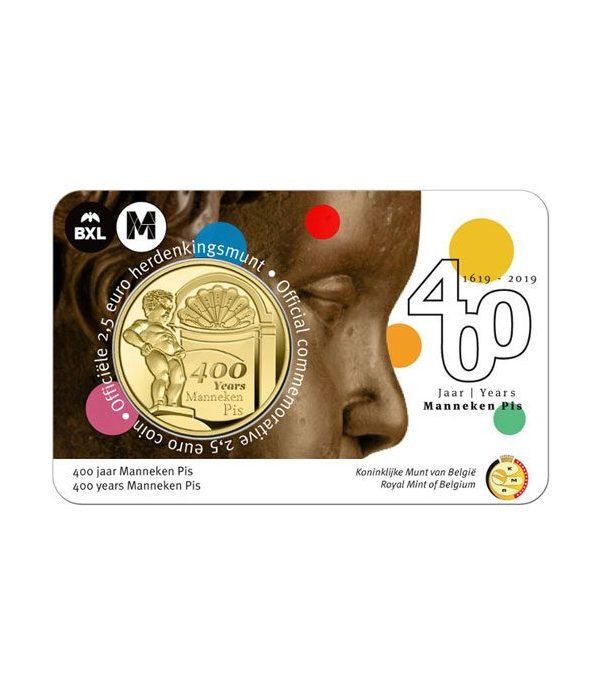 moneda Belgica 2.5 Euros 2019 400 años del Manneken Pis