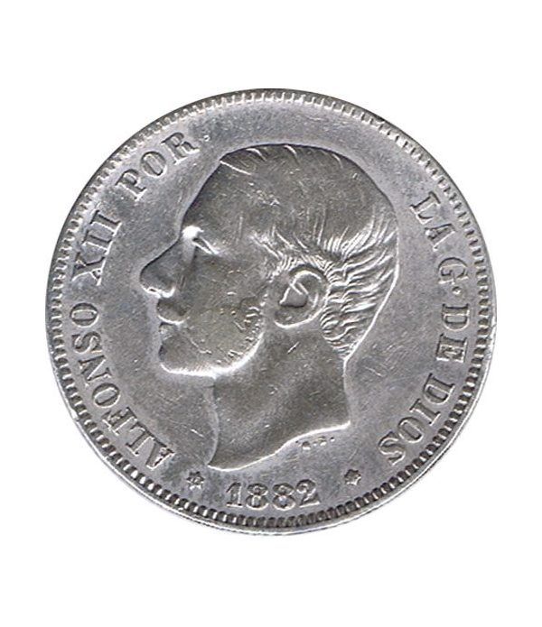 2 Pesetas Plata 1882 *82 Alfonso XII MS M.