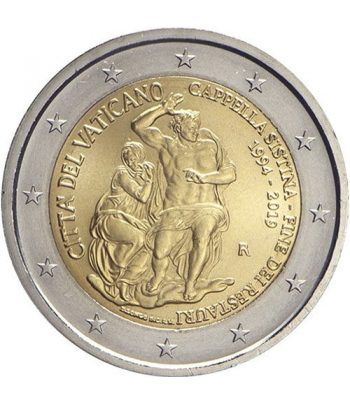 moneda conmemorativa 2 euros Vaticano 2019 Capilla Sixtina