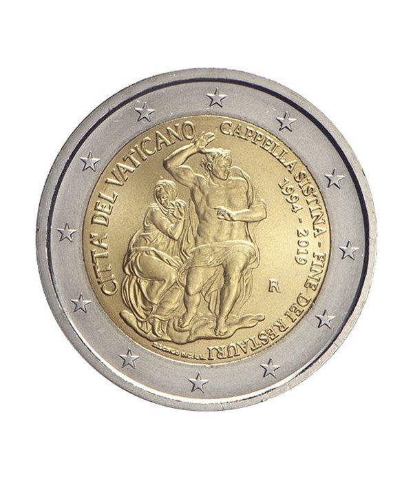 moneda conmemorativa 2 euros Vaticano 2019 Capilla Sixtina