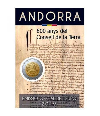 moneda conmemorativa 2 euros Andorra 2019 Consell Terra. BU.