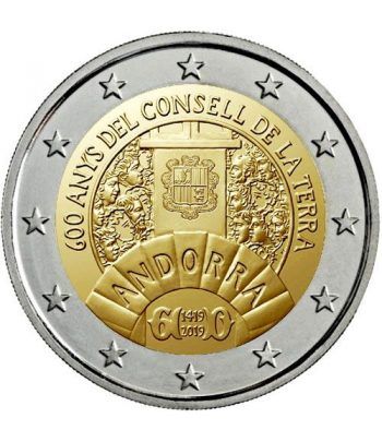 moneda conmemorativa 2 euros Andorra 2019 Consell Terra. BU.