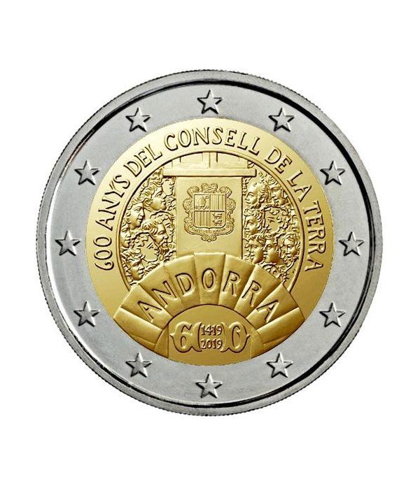 moneda conmemorativa 2 euros Andorra 2019 Consell Terra. BU.