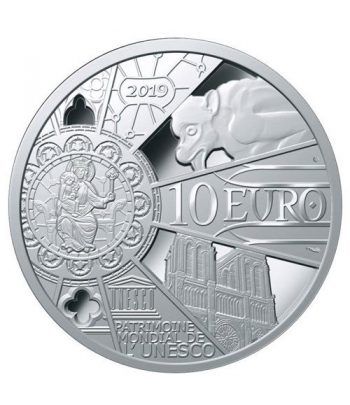 Francia 10 € 2019 Reconstrucción Notre-Dame. Plata.