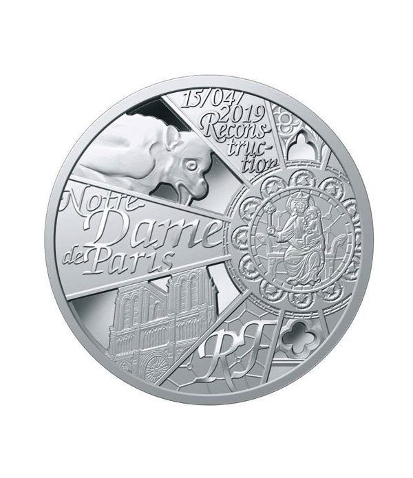 Francia 10 € 2019 Reconstrucción Notre-Dame. Plata.