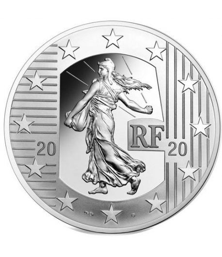 Moneda de plata de Francia año 2020 10 euros La Semeuse.