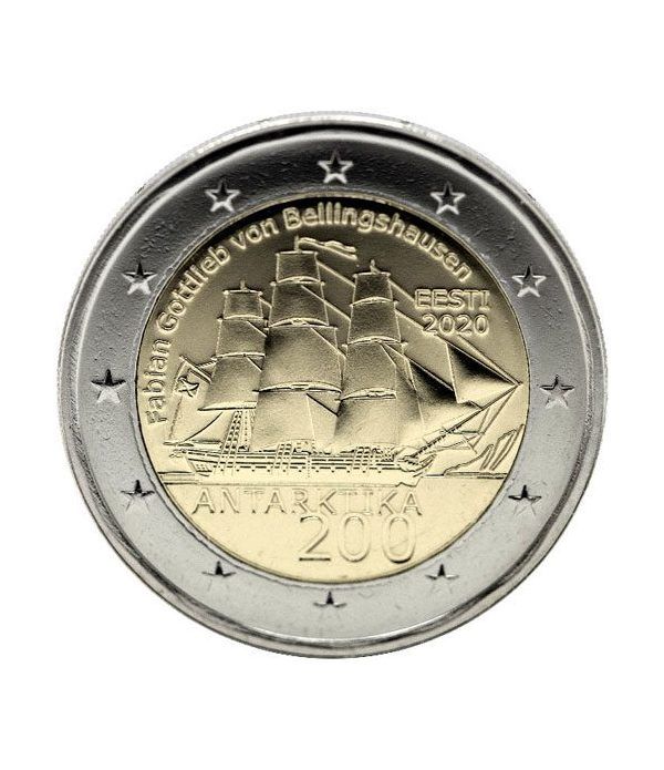 moneda conmemorativa 2 euros Estonia 2020 Antártida.