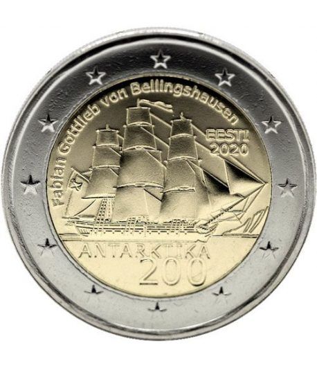 moneda conmemorativa 2 euros Estonia 2020 Antártida.