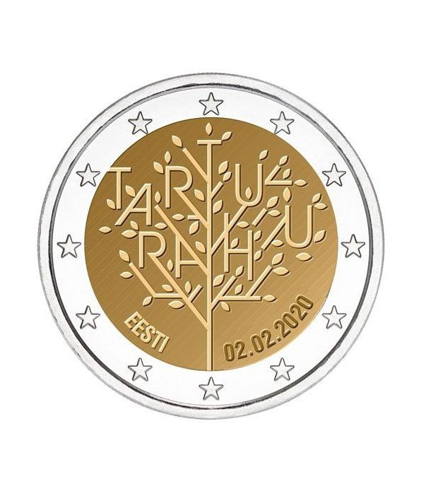 moneda conmemorativa 2 euros Estonia 2020 Tratado Paz Tartu.