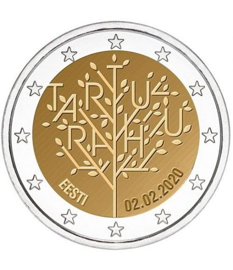 moneda conmemorativa 2 euros Estonia 2020 Tratado Paz Tartu.