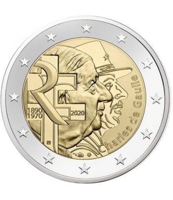 moneda conmemorativa 2 euros Francia 2020 Charles de Gaulle.