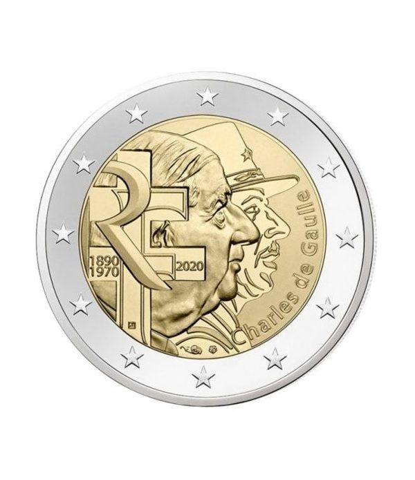 moneda conmemorativa 2 euros Francia 2020 Charles de Gaulle.