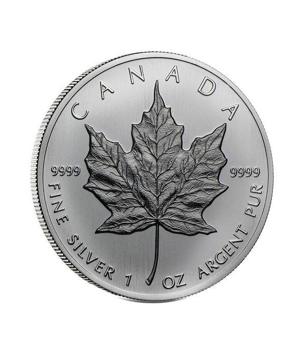 Moneda onza de plata 5$ Canada Hoja de Arce 1988  - 2