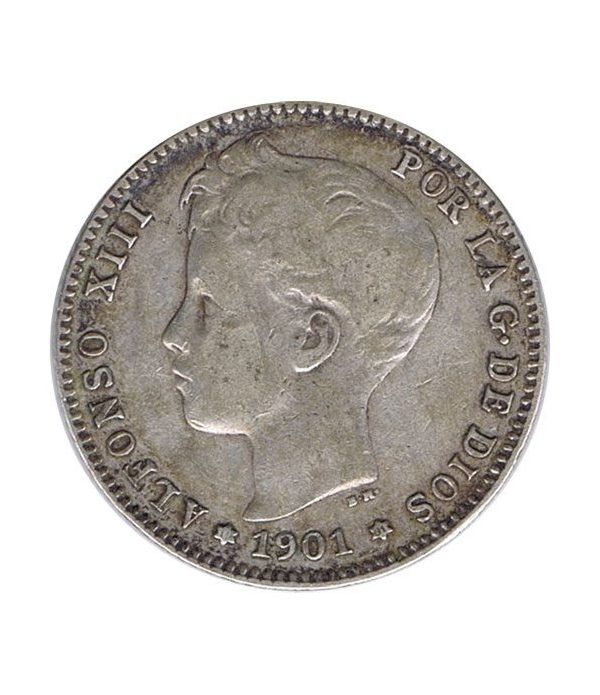 1 Peseta Plata 1901 *01 Alfonso XIII SM V.