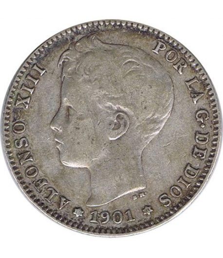 1 Peseta Plata 1901 *01 Alfonso XIII SM V.