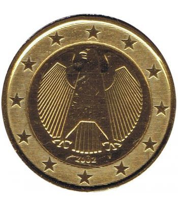 Moneda de 1 euro de Alemania 2002 F. SC. Chapada oro  - 2