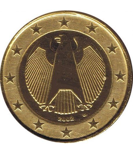 Moneda de 1 euro de Alemania 2002 G. SC. Chapada oro